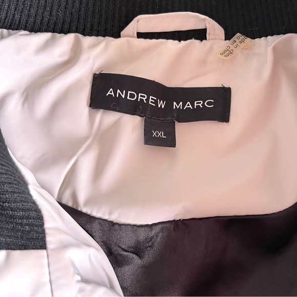 Andrew Marc Women's XXL Puffer Vest Gray Black Full Zip Mock Neck Quilted - Picture 7 of 7